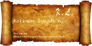 Kolinger Lucián névjegykártya